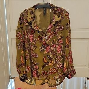 Aratta Olive Floral Blouse